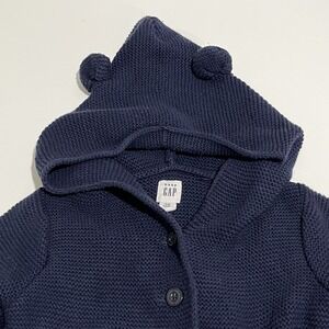 Baby Gap Toddlers Blue Cotton Knit Bear Sweater Size 12-18 Months